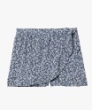 Jupe short à motifs fleuris avec volants femme